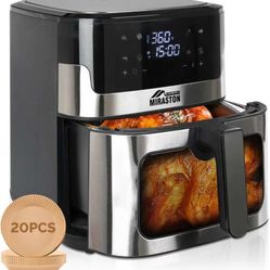 8.5Qt Air Fryer, upgraded large capacity suitable for 5-6 people, Smart touch screen for easy operation with 8 preset functions, non-stick coating for