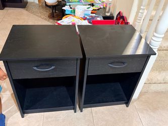 Black Nightstand Set of 2