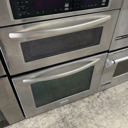 Kitchen Aid 30” Microwave Oven Combo In Stainless Steel Used