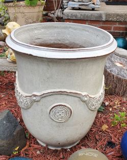 Pair of Large Classic French Anduze Urn Style Teracotta Planters.