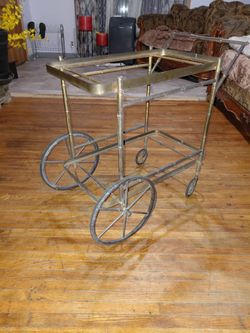 Early Century Brass Tea Cart