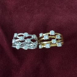 2 Rings 925 Silver Size 8.5-9