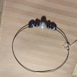 Cat's Eye Necklace White And Grey