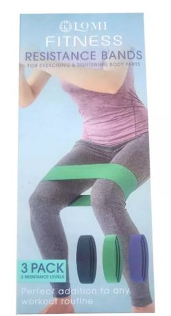 Lomi Fitness Resistance Bands 3 pack/3 levels New in Box