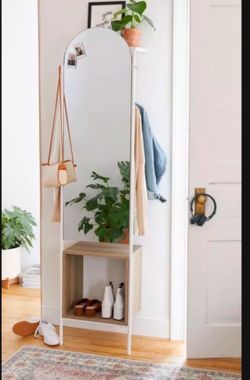 Urban Outfitters Mirror With Storage Coat Hanger
