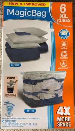 (2) MagicBag Instant Space 6 XL Cube Vacuum Storage Bags