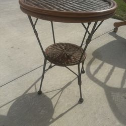 Wicker 2 Layer Side Table H22x18x18