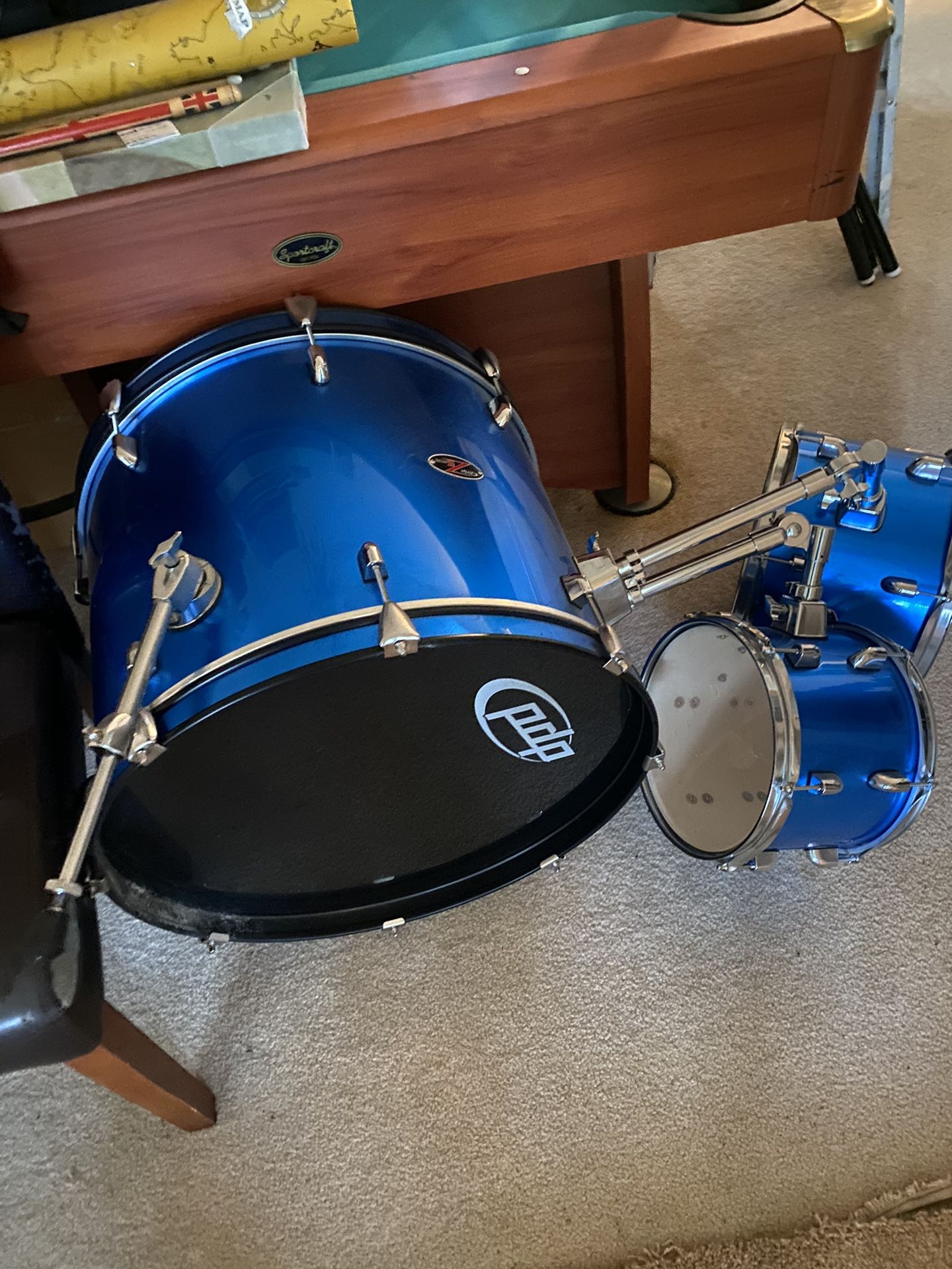 FULL PDP BLUE DRUM SET EVERYTHING INCLUDED