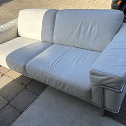 White Leather Couch Real Leather Designer Brand