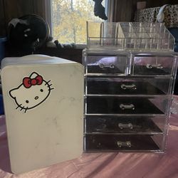 Hello kitty fridge (no wires) & vanity organizer 