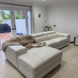 Genuine Leather Reclining Sectional – Modern, Spacious & Comfortable