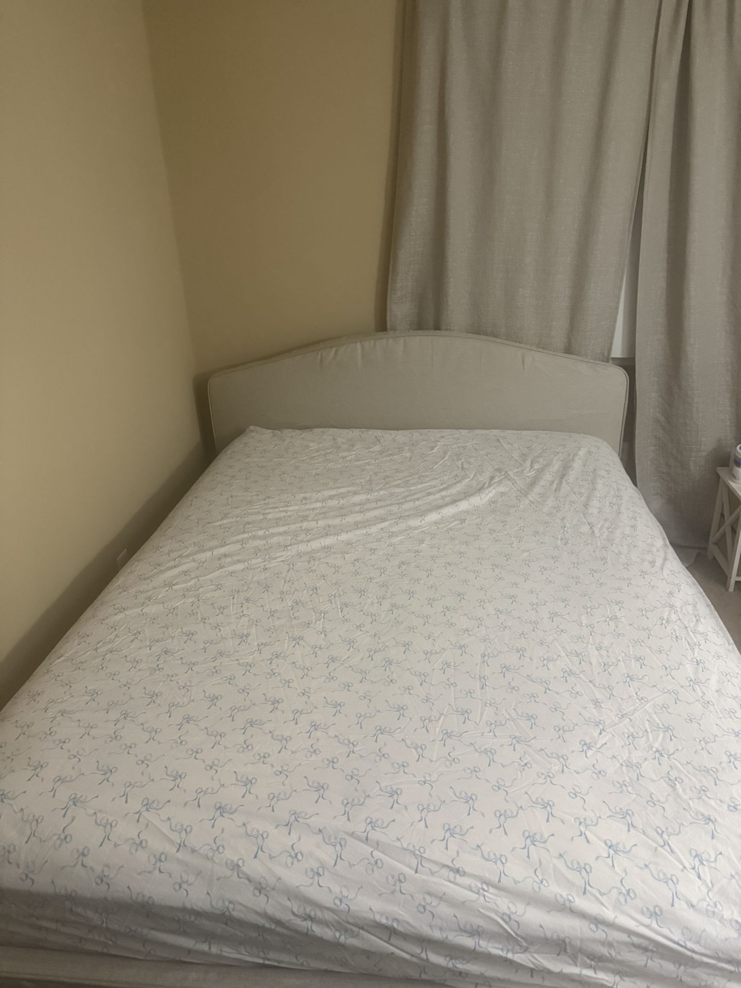 Queen bed frame and mattress