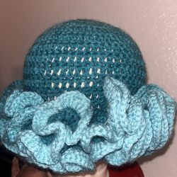 Crochet Ruffle Hat & Headband 