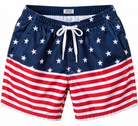 TRNIT Men's American Flag Swim Trunks
