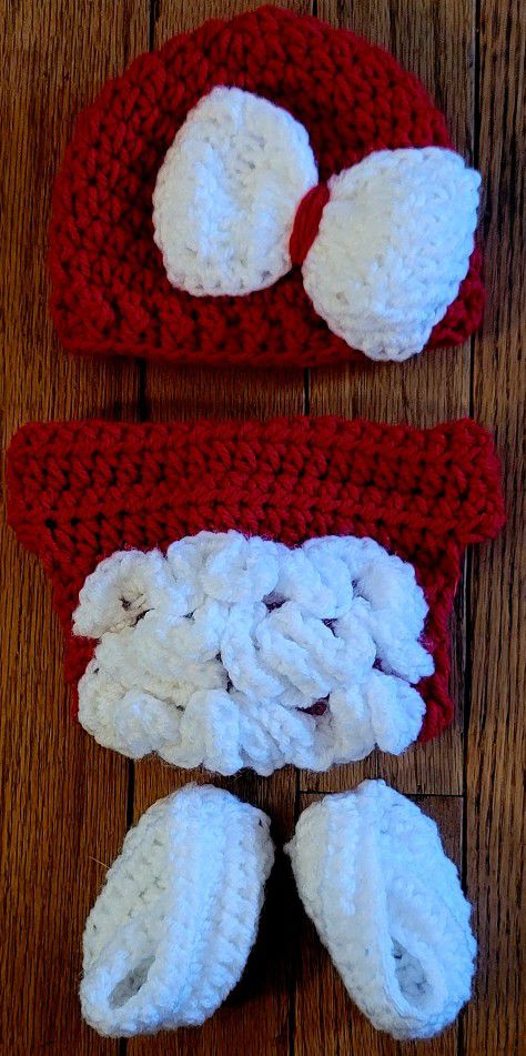 Crochet Baby Girl Christmas Set 