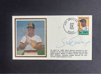 Steve Garvey 4/15/83 USPS F.D.C NL consecutive games streak w/ auto
