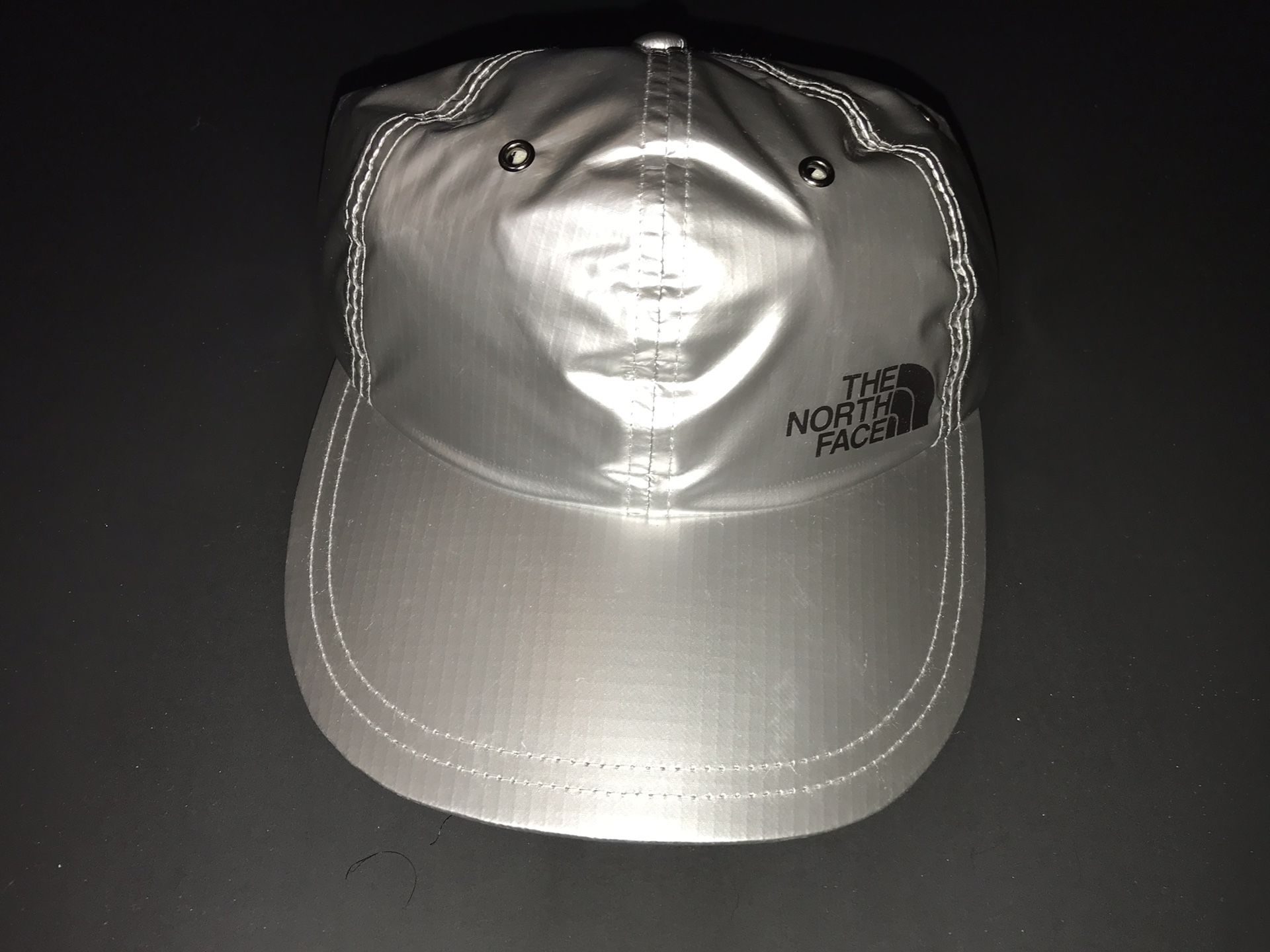 NEW SUPREME NORTH FACE METALLIC SILVER HAT CAP