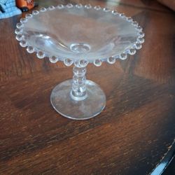 Imperial Glass "Candlewick" clear glass compote dish. 