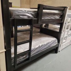  Twin-Twin Bunk Bed With Mattress 