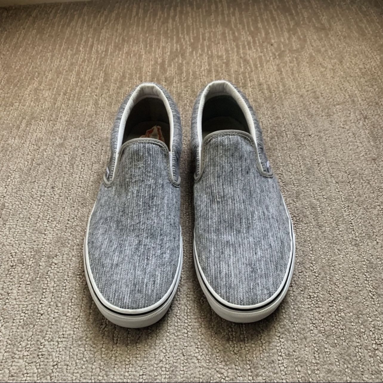 New Vans slip on grey ribbed