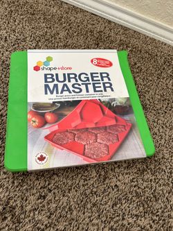shape+store Burger Master Burger Press & Freezer Container, Non-Stick BPA Free