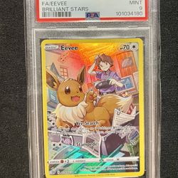 2022 POKEMON SWORD & SHIELD BRILLIANT STARS #TG11 FULL ART/EEVEE PSA 9
