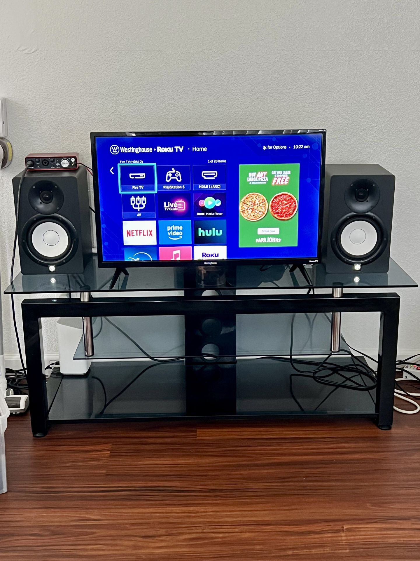 Westinghouse Roku 32” TV  and Stand 