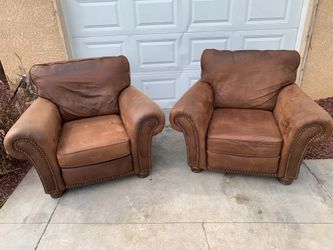2 Lane Home Furnishing Suede  Leather Chairs