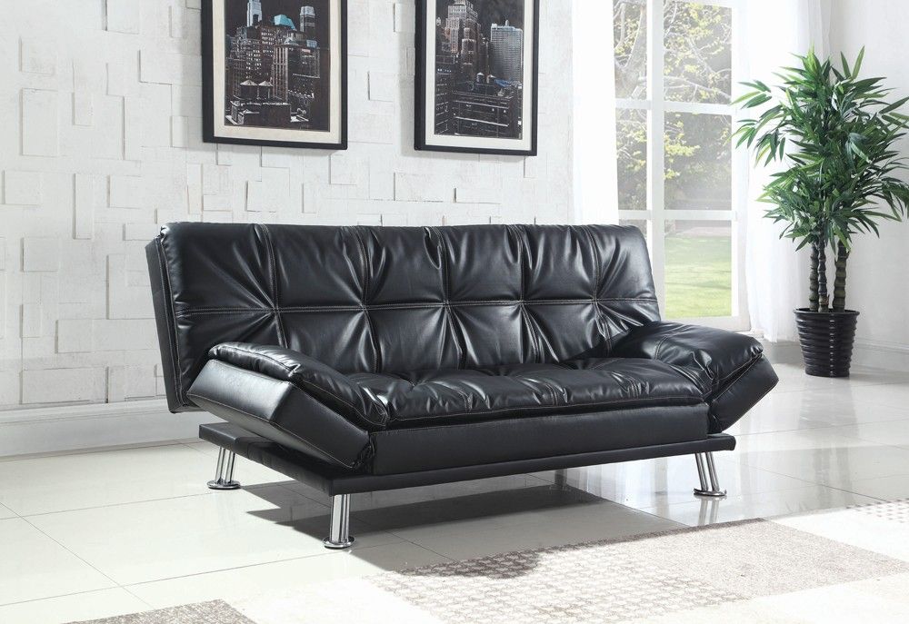 Black Leather Futon