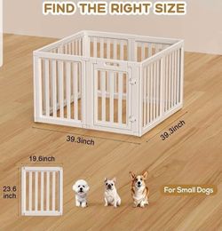 Dog Playpen Indoor,Puppy Playpen,White 23.6" H, 8 Panel.