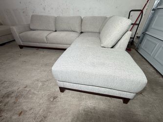 Living Spaces Gray Chaise Sectional Couch