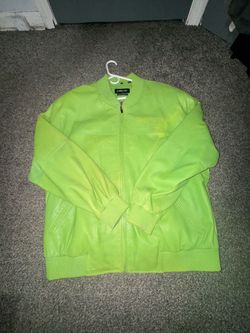 Vintage Pelle Pelle Lime Green Leather Jacket – Size 52