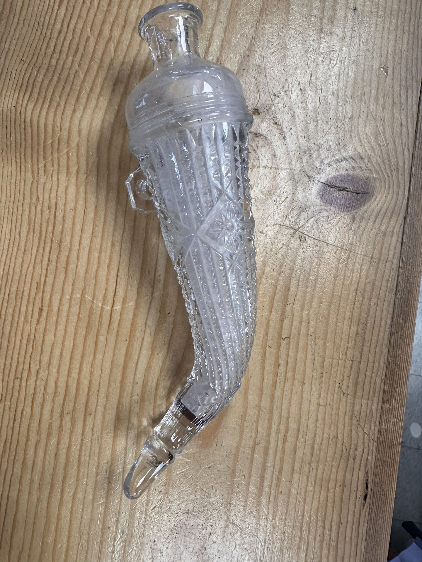 Vintage Glass Cornucopia Flask/decanter