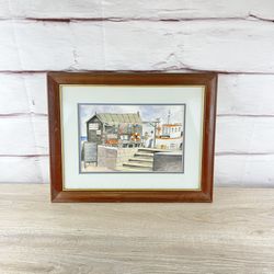 Fish Shack Watercolor Painting Nautical