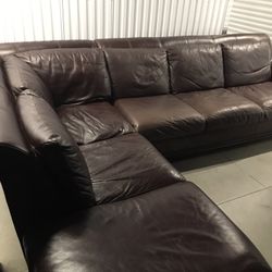 (Delivery Available) Italian Leather Couch