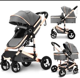 Kinder King 2 in 1 Convertible Baby Stroller, Diaper Bag,