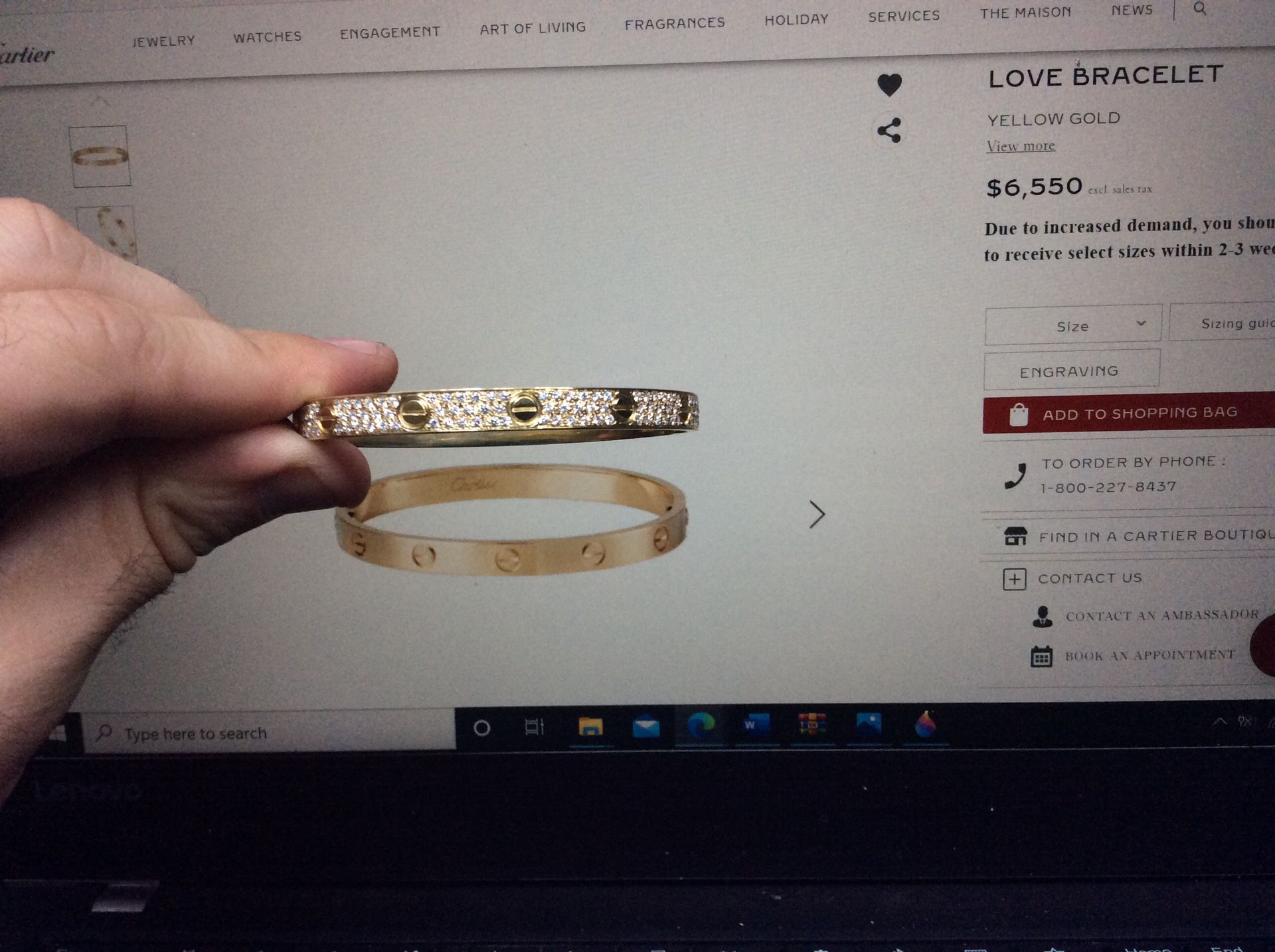 Size 17 Cartier Love Bracelet * Full Diamond version