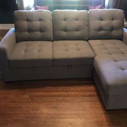 2 Piece Sectional Sofa Sleeper With Hidden Storage