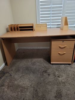 Desk and accessories