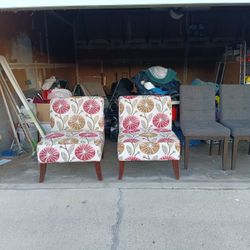 Two Cushioned Chairs 