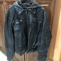 Leather Jacket With Like A Sweater Inside