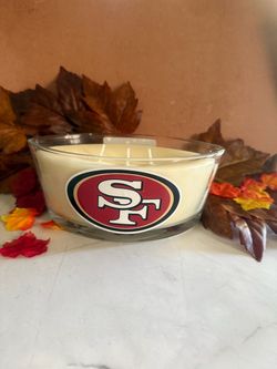 27 oz candle in 49er theme