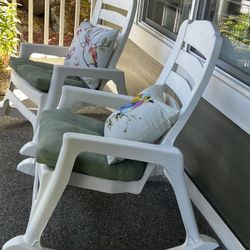 🪑 Outdoor Resin Rocking Chair Set with Cushions – Patio Furniture