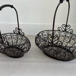 2 Vintage Metal  Fruit  Baskets 