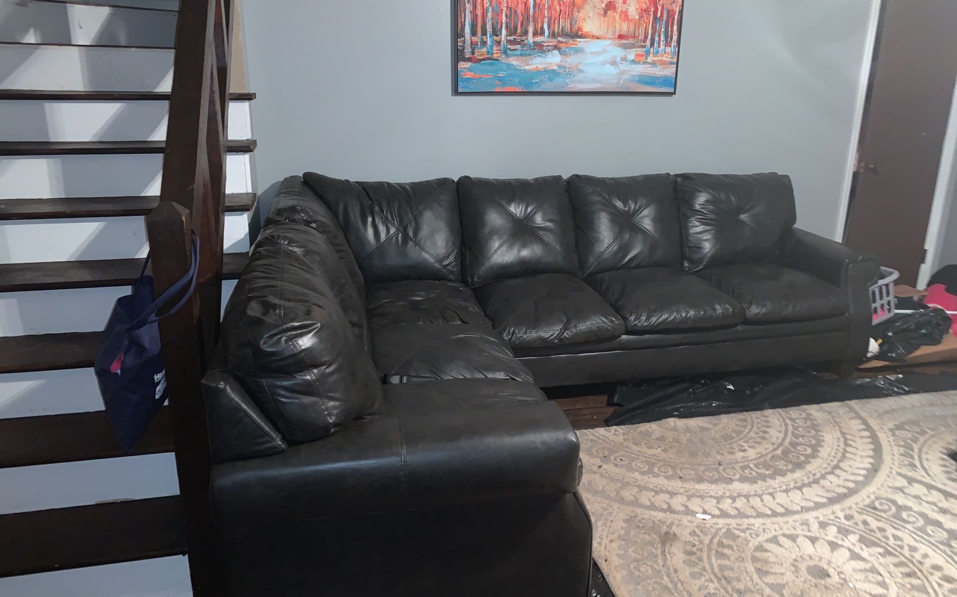 Faux Leather Sectional