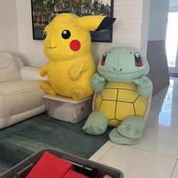 Giant Pikachu And Squirtle Pokémon Plushie 
