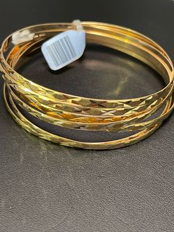14k bangle 7 days bracelets set