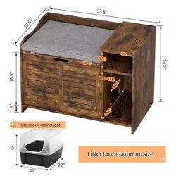 Cat Litter Box Enclosure with Cushion $80