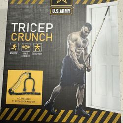 U.S. Army Tricep Crunch Resistance Band System – Door Anchor, Full Upper Body Workout