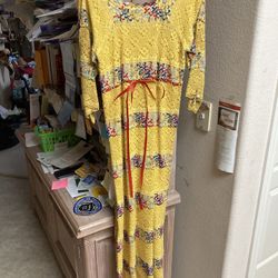 Hand Embroidered Yellow Dress